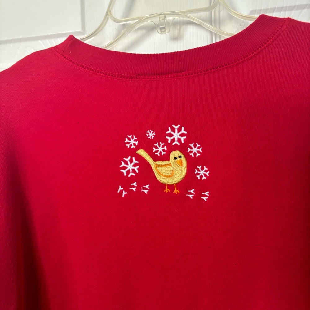 Westbound Women’s Red Snowman Embroidered Winter Christmas Sweatshirt - Picture 6 of 6